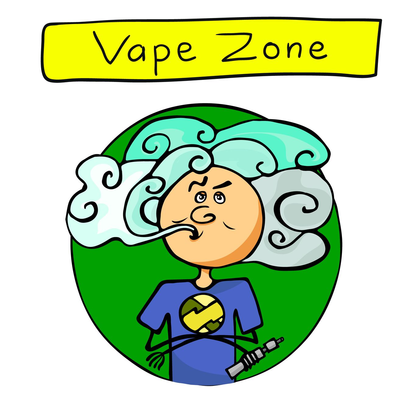 Hand drawn sign "Vape Zone" Vaper | electric tobacconist UK