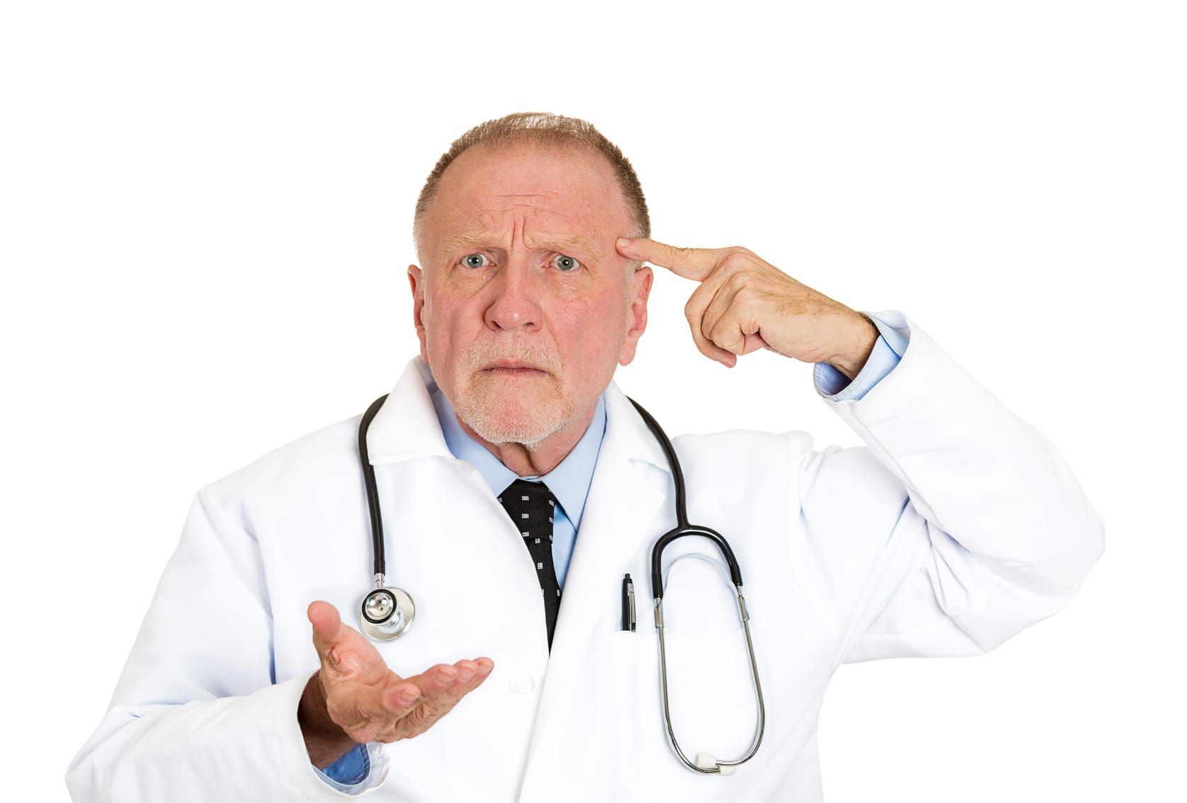 Confused senior doctor asking, are you crazy?