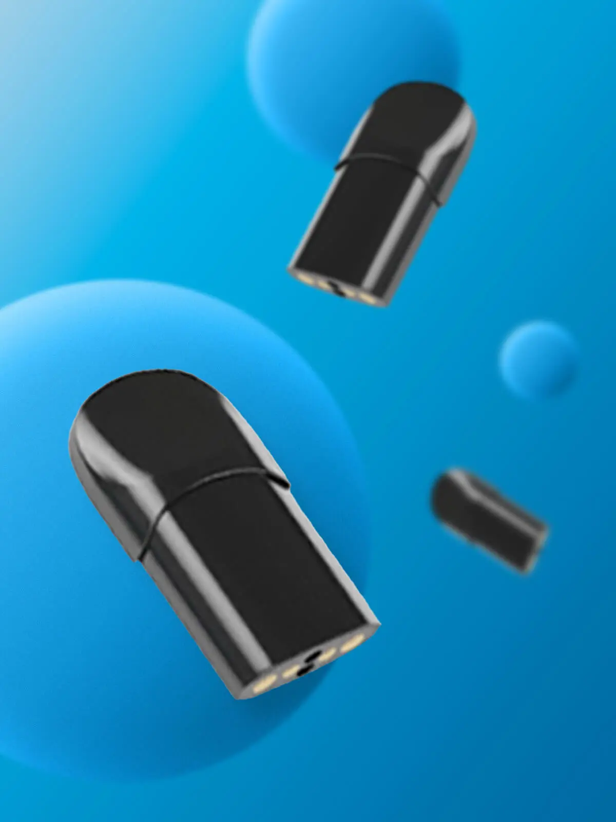 floating OK Vape pod refills in front of a blue background