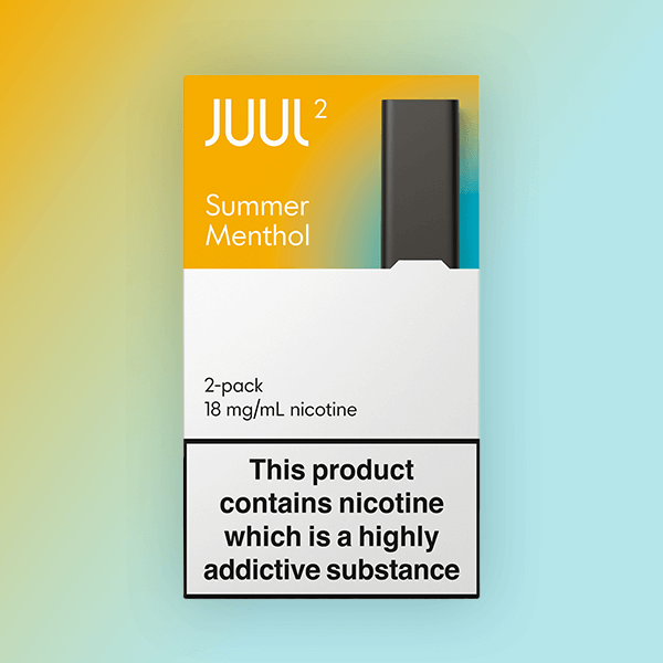 A pack of two of Summer Menthol JUUL 2 pods